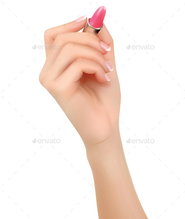 Hand Holding Lipstick Hand Holding Lipstick