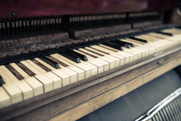 Old piano - Stock Photo - Images