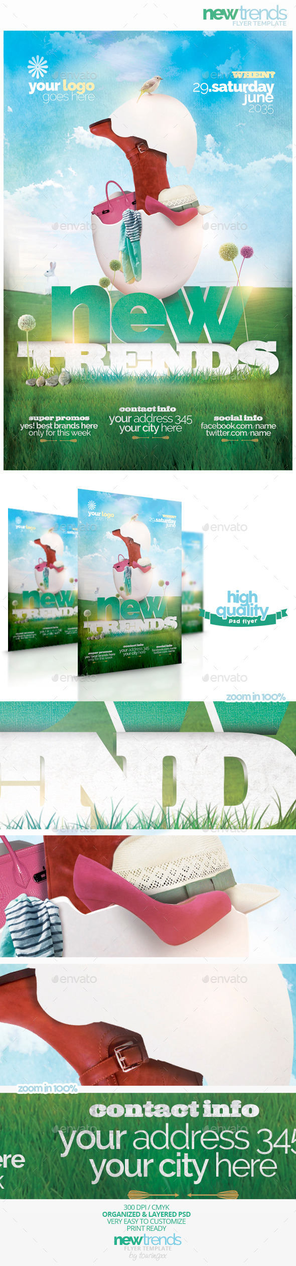 New Trends Flyer Template - Flyers Print Templates