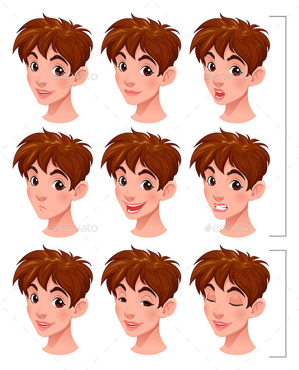 Boy with Lip Sync and Blinking Eyes - People Characters