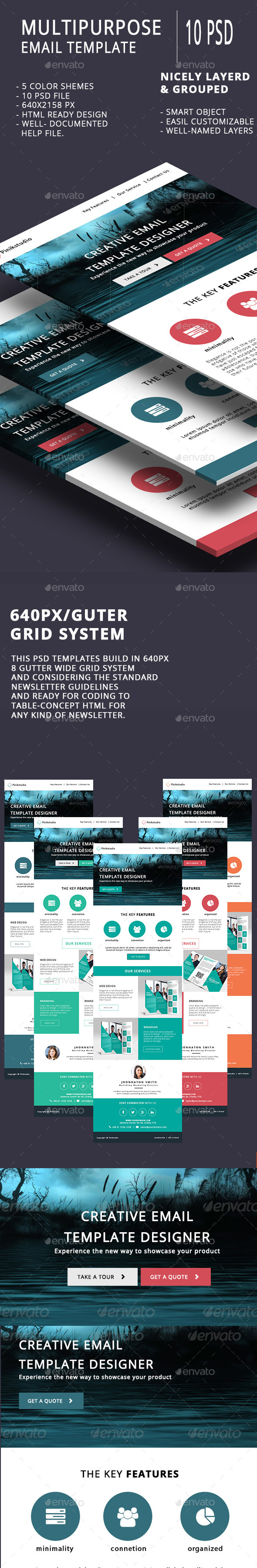 Multipurpose Email Template V2 - E-newsletters Web Elements