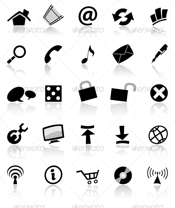 black web icons - Web Icons