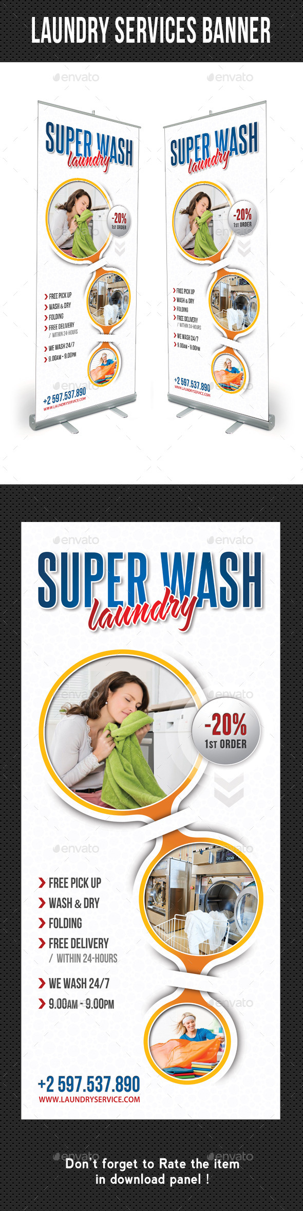 Laundry Services Banner Template V02 - Signage Print Templates