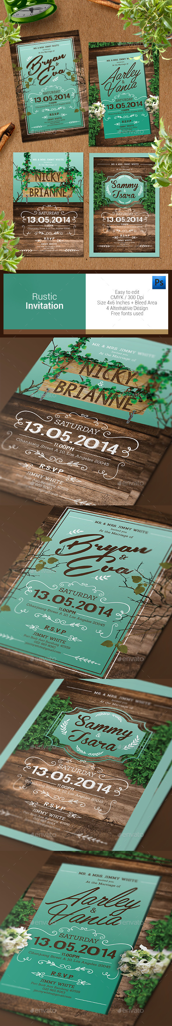 Rustic Invitation - Weddings Cards & Invites