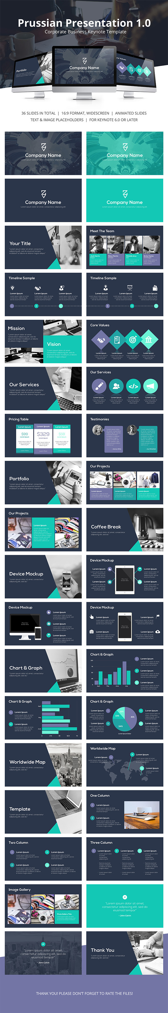 Prussian Business Keynote Template - Business Keynote Templates