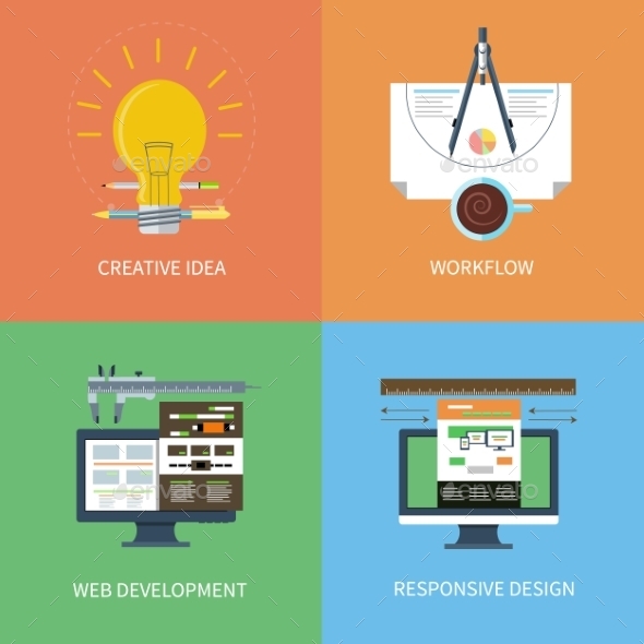 Idea, Design, Web Development, Workflow - Web Technology