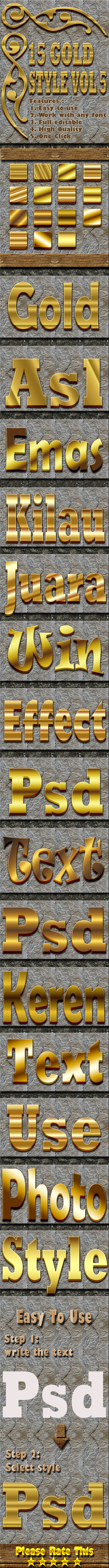 15 Gold Text Effect Style Vol 5 15 Gold Text Effect Style Vol 5