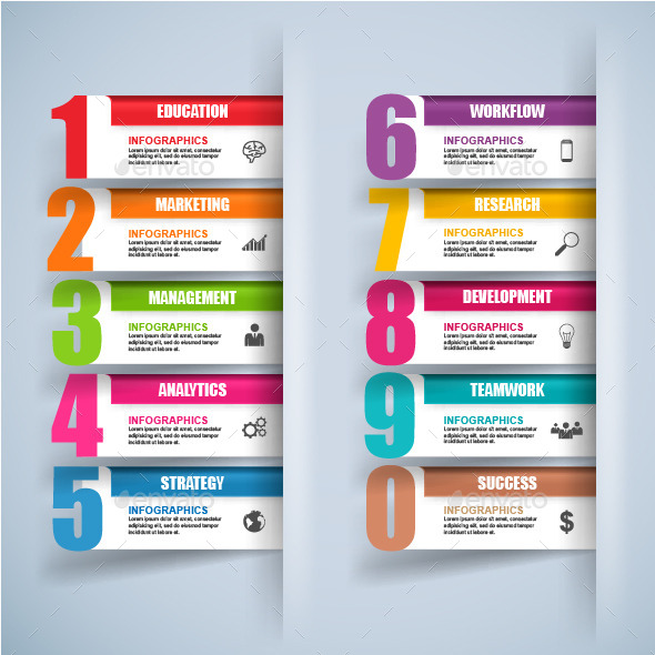 Abstract 3D Business Number Options Infographic - Infographics