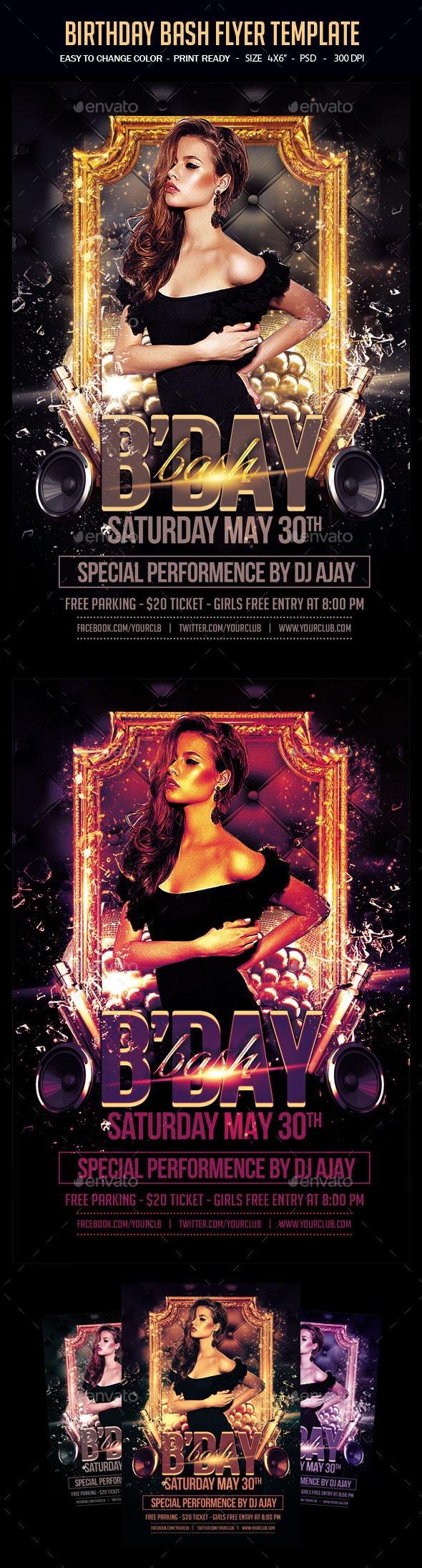 Birthday Bash Flyer Template - Clubs & Parties Events