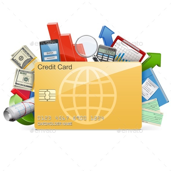 Vector Business Concept with Credit Card - Concepts Business