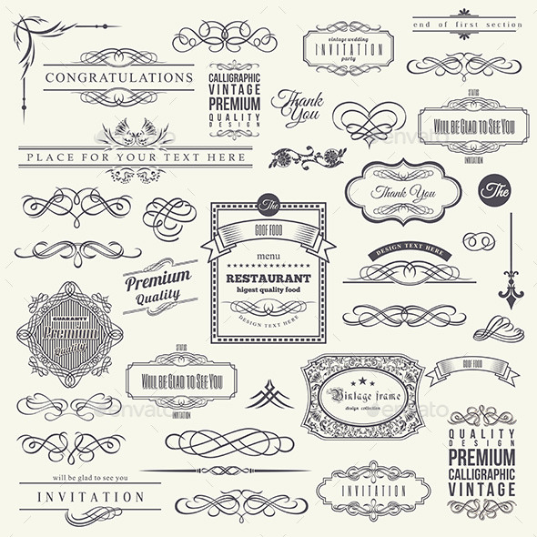 Calligraphic Design Elements - Web Elements Vectors