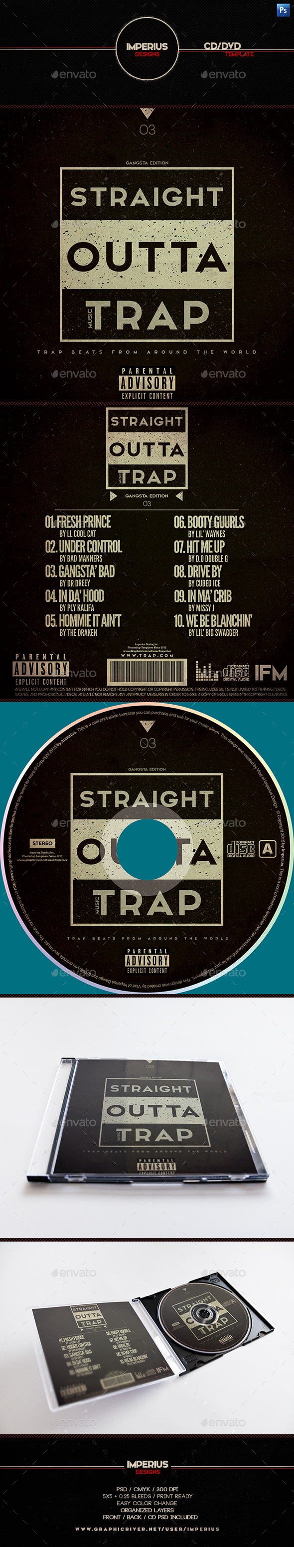 Trap V3 CD/DVD Cover - CD & DVD Artwork Print Templates