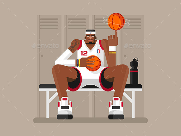 Cartoon Basketball Player - Sports/Activity Conceptual