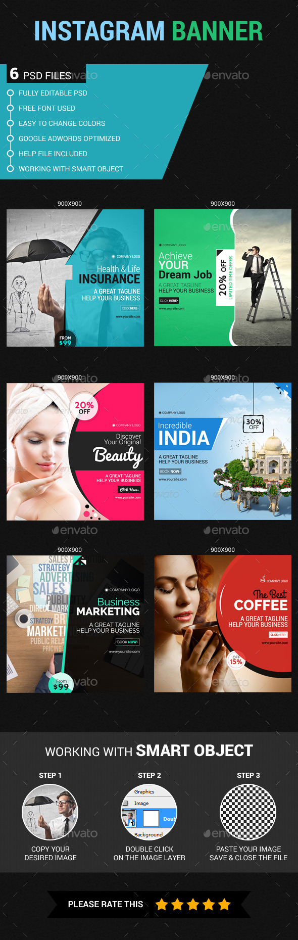 Multipurpose Instagram Templates - Banners & Ads Web Elements