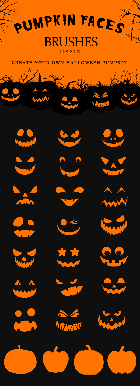Pumpkin Faces Brushes Halloween - Miscellaneous Brushes