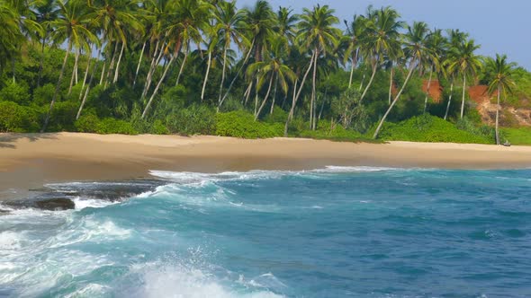 Beautiful Landscape  Sea Waves On Tropical Beach And Coconut Palms 4 alt