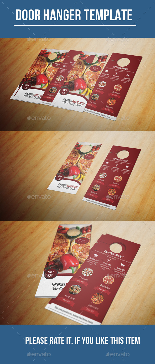 Food Menu Door Hanger - Food Menus Print Templates