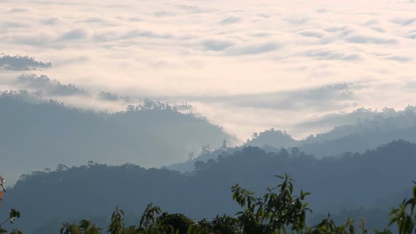 Mist Moving With Big Mountain In The Morning 3