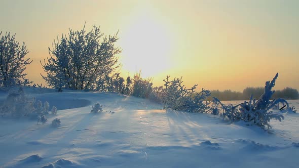 Sun Rising - Winter Morning Landscape 1, Stock Footage | VideoHive