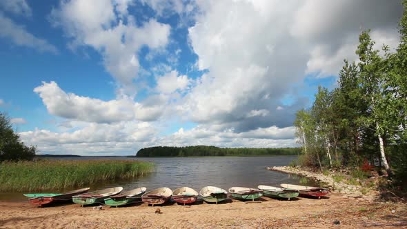 Landscape  Boats On Lake alt