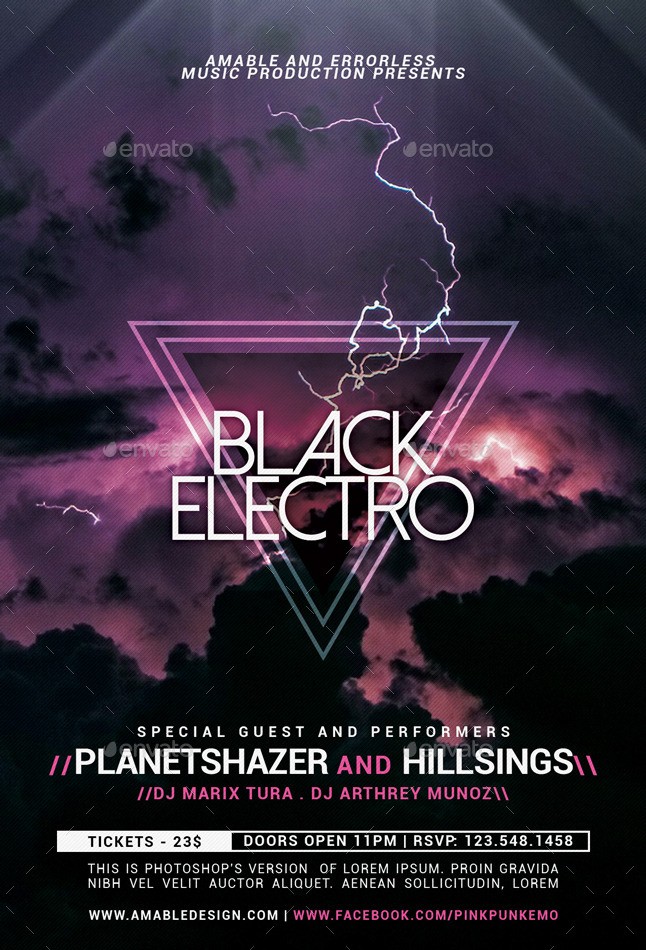 Black Electro Flyer by amabledesign | GraphicRiver