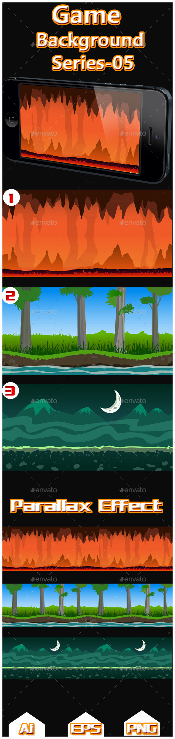 Game Background Series-05 - Backgrounds Game Assets