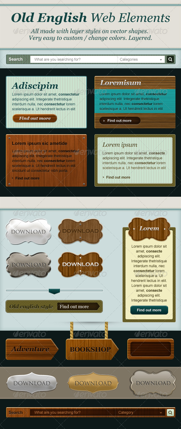Old English Web Design Element - Miscellaneous Web Elements