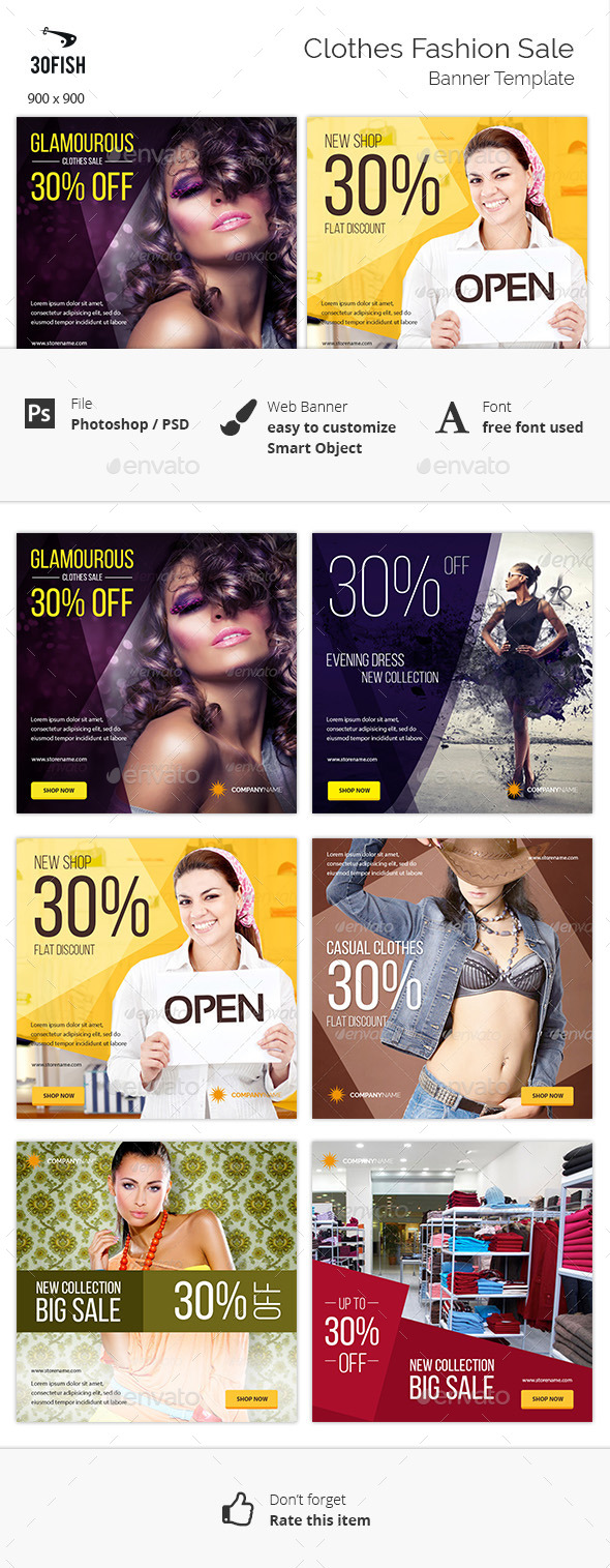 Clothes Fashion Sale Banner - Banners & Ads Web Elements