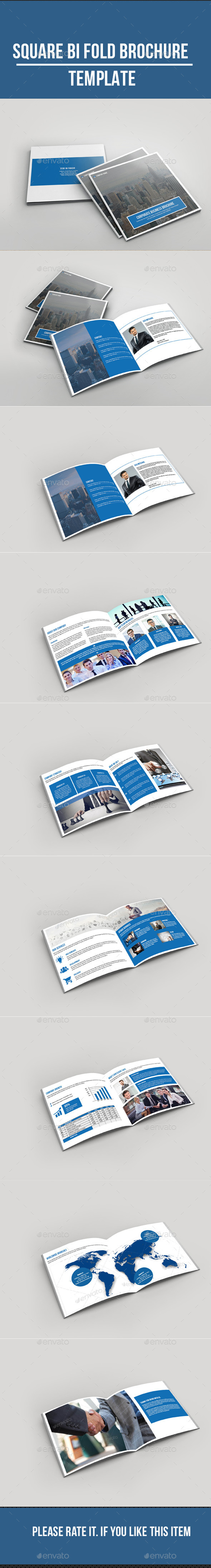 Square bi fold business brochure - Corporate Brochures