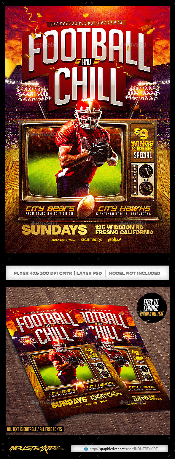 Football and Chill Flyer - Sports Events