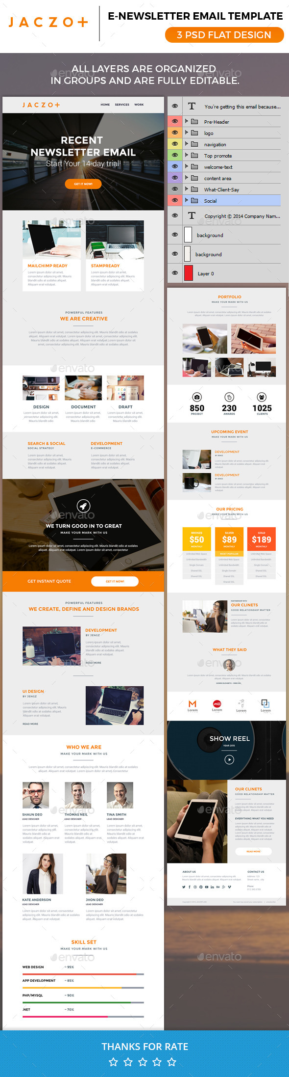 Jaczopluse Email Newsletter Psd - E-newsletters Web Elements