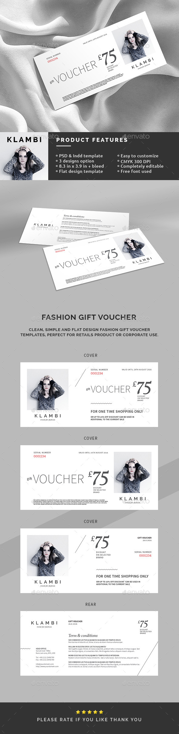 Fashion Gift Voucher Template - Loyalty Cards Cards & Invites