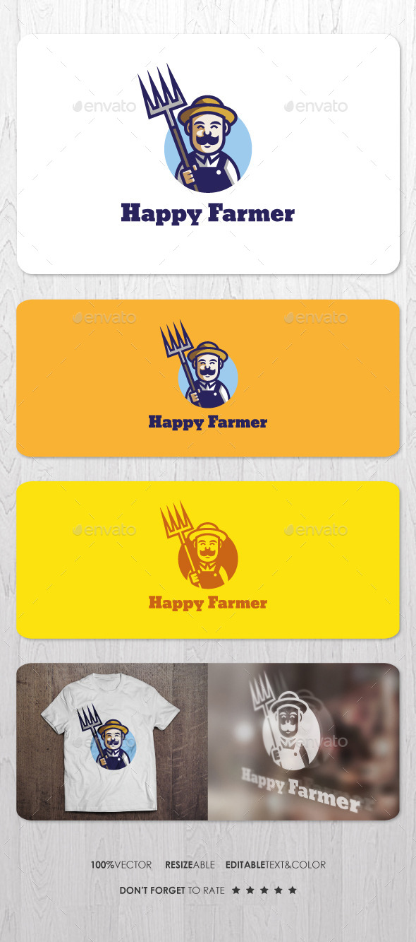 Happy Farmer Logo - Humans Logo Templates