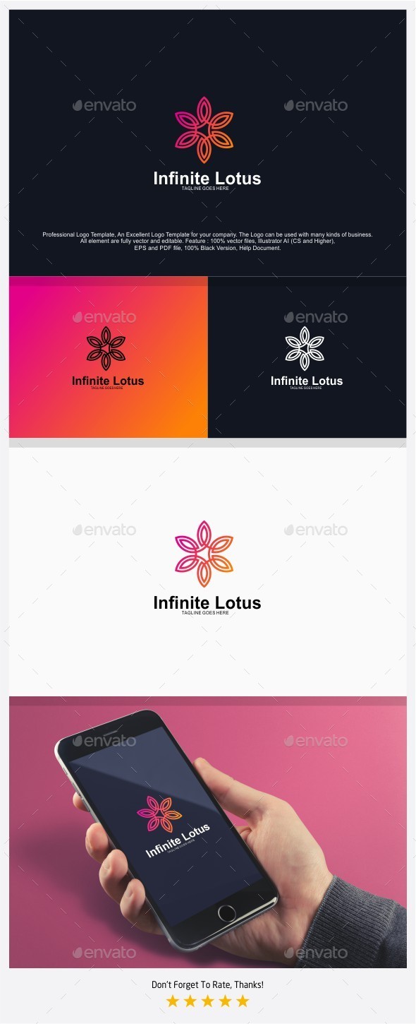 Infinite Lotus Flower Logo - Abstract Logo Templates
