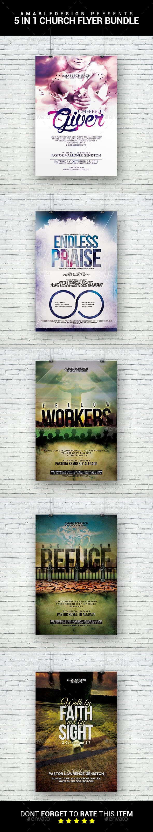 5 in 1 Church Flyer Bundle - Church Flyers