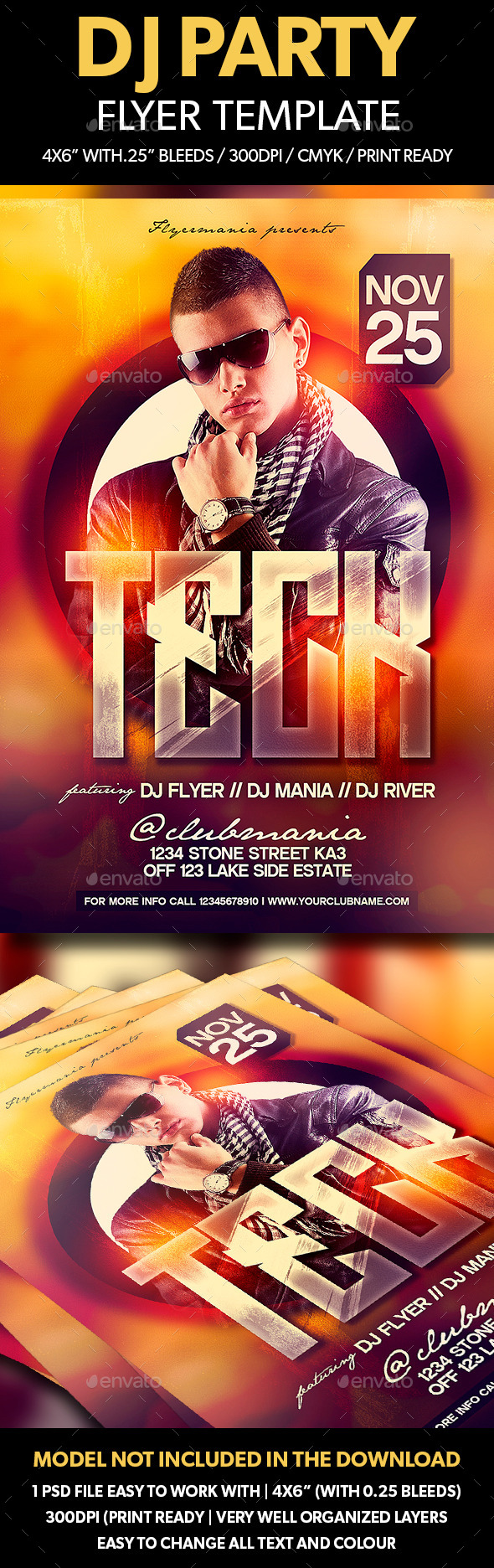 Dj Party Flyer Template - Flyers Print Templates