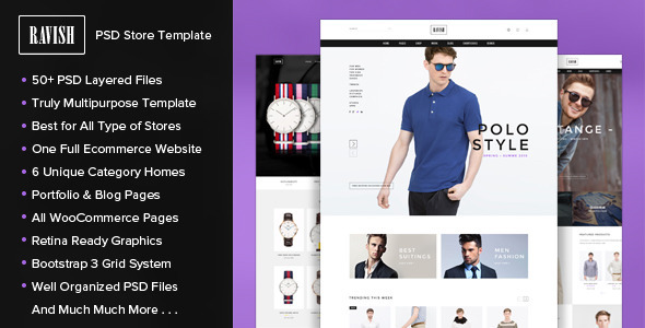 RAVISH - PSD Store Template - Retail PSD Templates