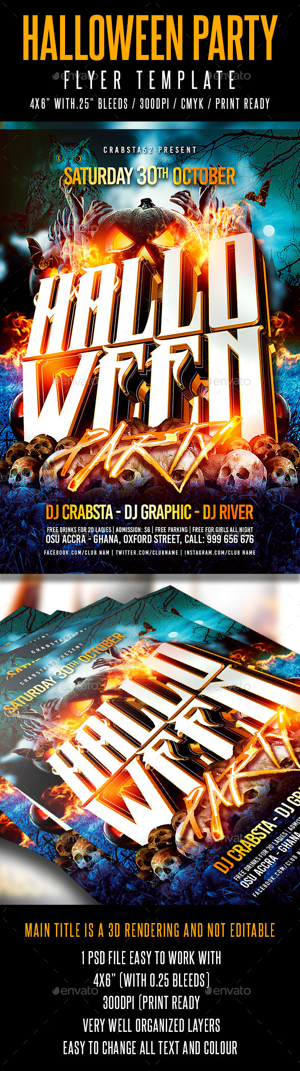 Halloween Party Flyer Template Halloween Party Flyer Template