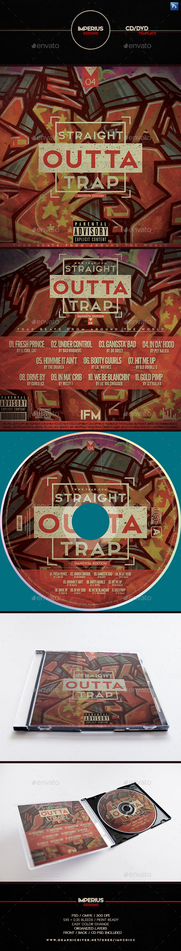 Trap V4 CD/DVD Cover - CD & DVD Artwork Print Templates