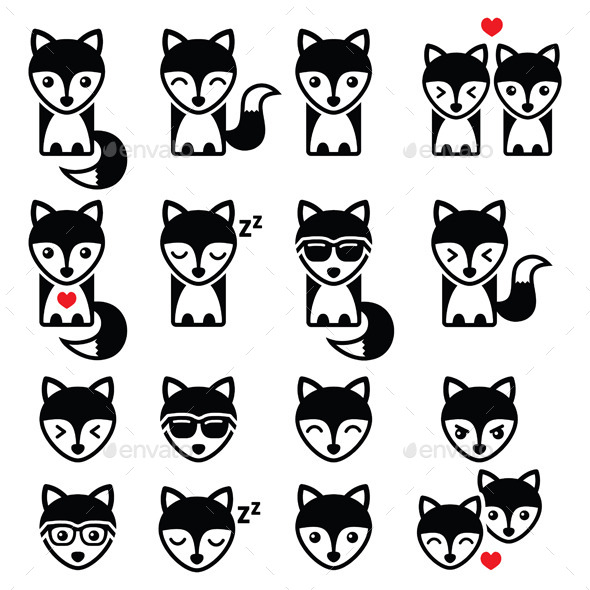 Fox Character Icons Fox Character Icons