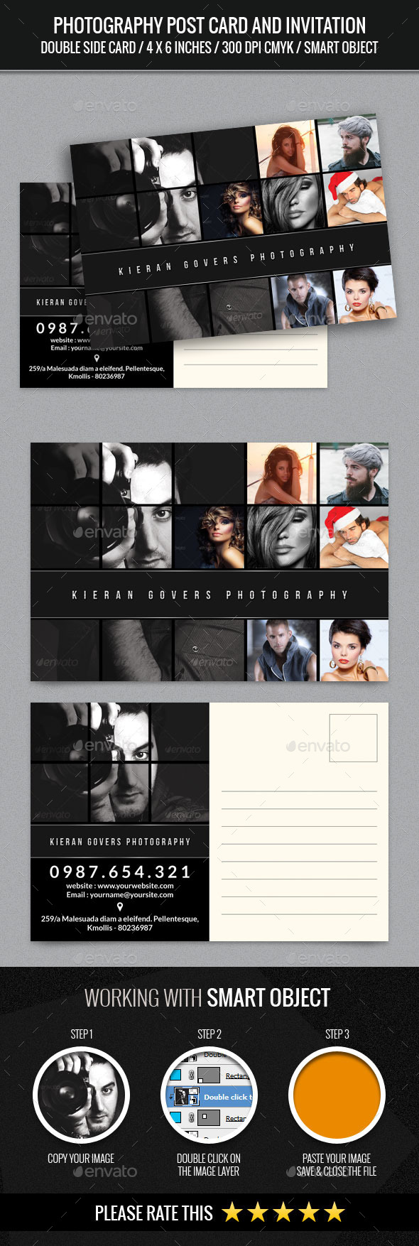 Photographer and Photography Post Card Template - Cards & Invites Print Templates
