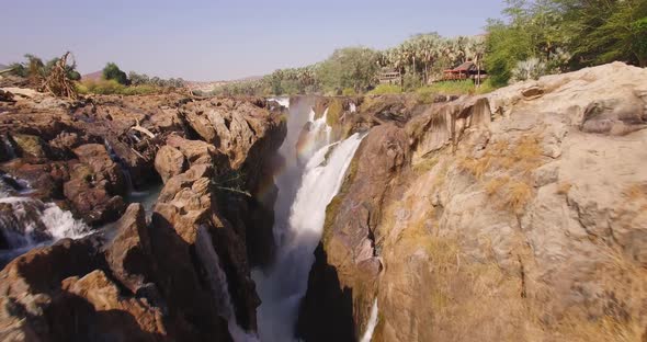 Rocky Canyon With a Waterfall