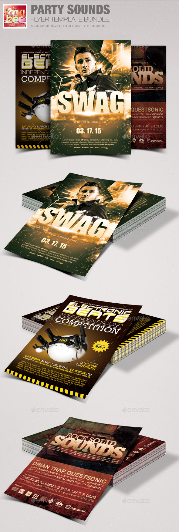 Party Sounds Flyer Template Bundle - Events Flyers