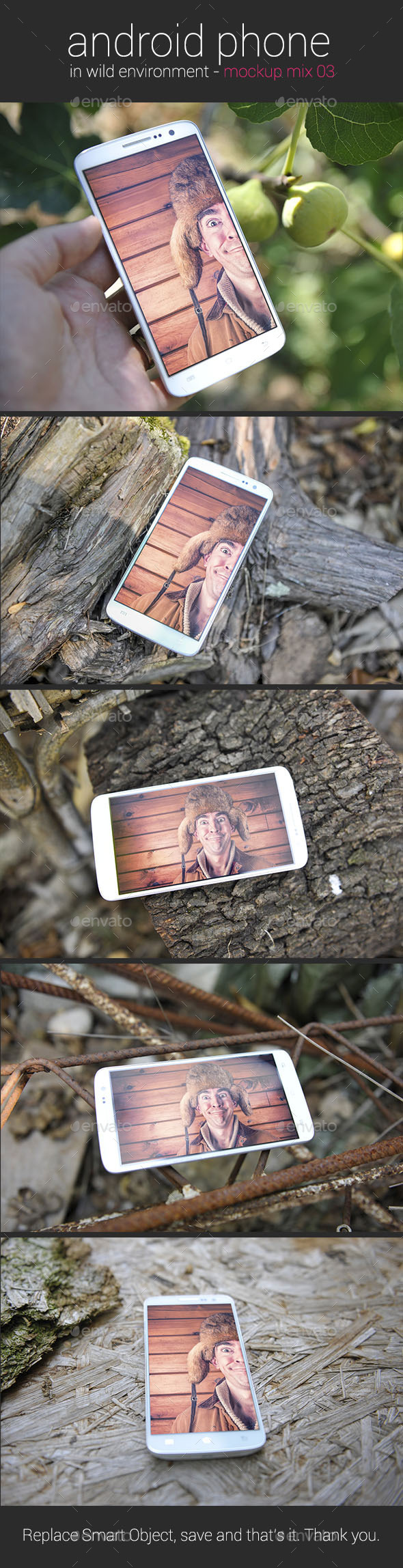 Android Phone in Wild Environment ver 03 Mockup Android Phone in Wild Environment ver 03 Mockup