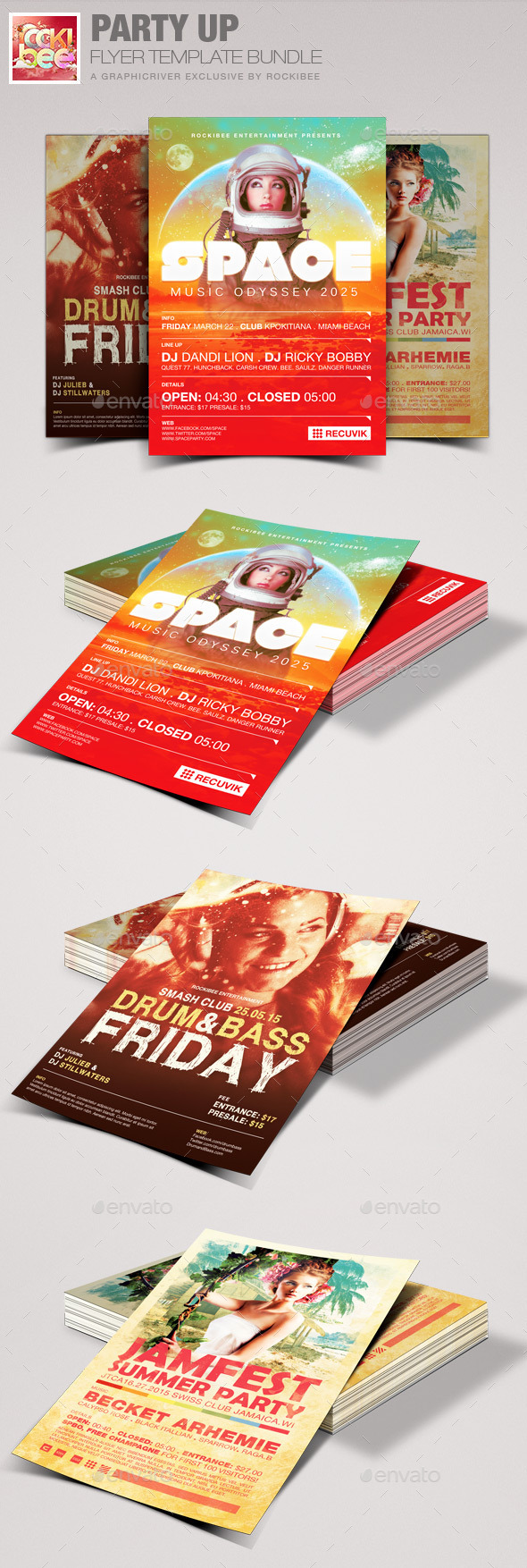 Party Up Flyer Template Bundle - Events Flyers