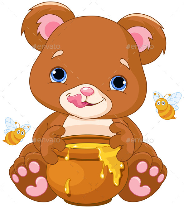 teddy bear with honey
