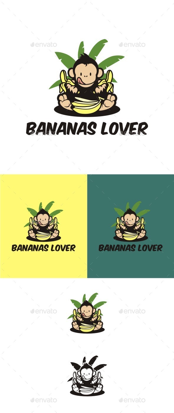 Bananas Lover - Animals Logo Templates