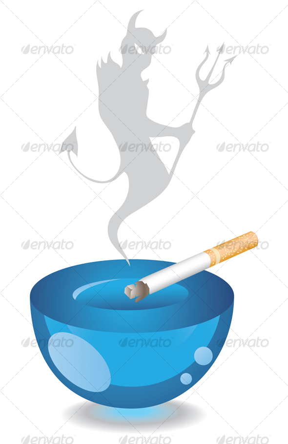 Ashtray and Cigarette - Health/Medicine Conceptual