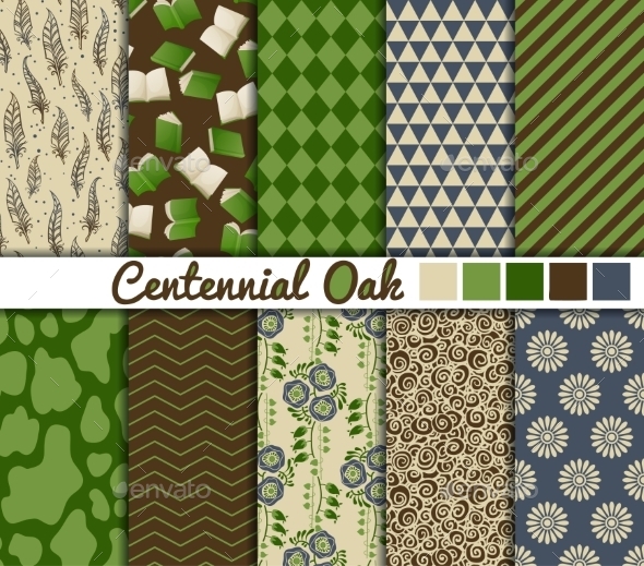 Set Of 10 Simple Seamless Patterns