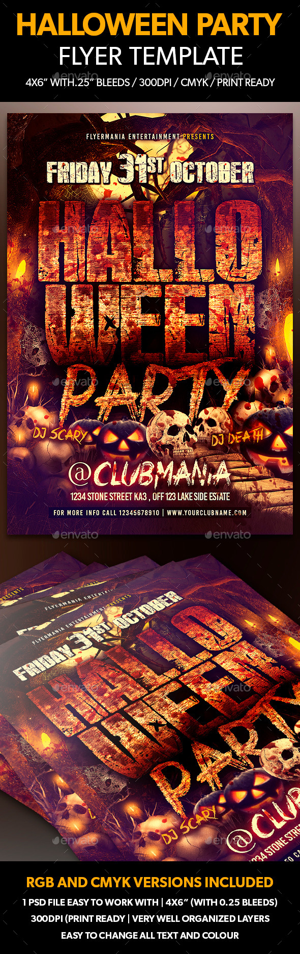 Halloween Party Flyer Template - Flyers Print Templates